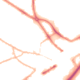 Night-time road noise heatmap for DY1 1AG