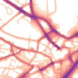 Daytime road noise heatmap for DY1 1AH