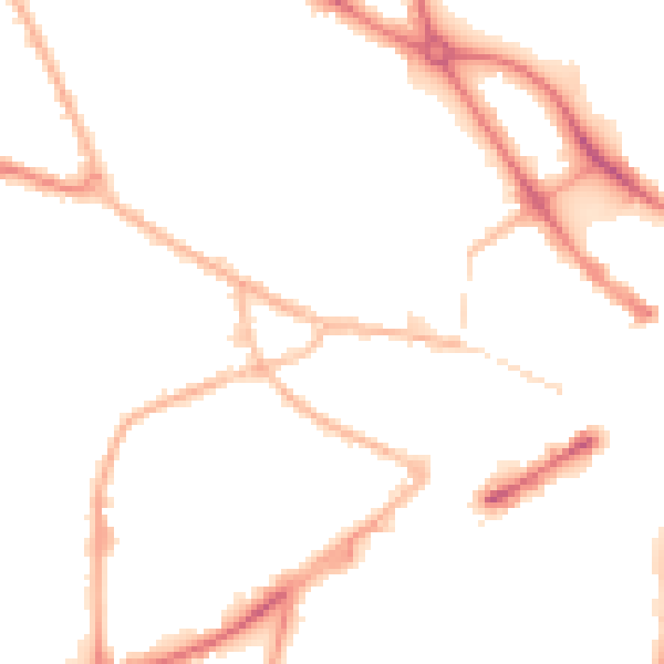 Night-time road noise heatmap for DY1 1DT