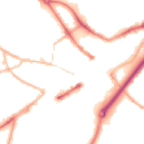 Night-time road noise heatmap for DY1 1EF