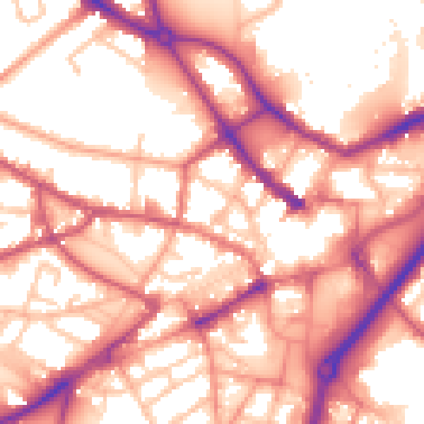 Daytime road noise heatmap for DY1 1EP