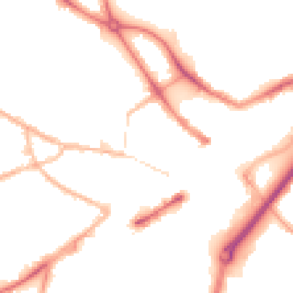 Night-time road noise heatmap for DY1 1EP