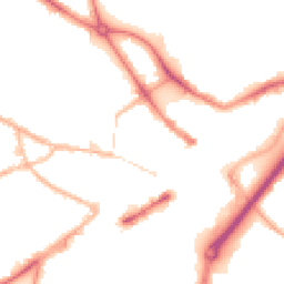 Night-time road noise heatmap for DY1 1EW