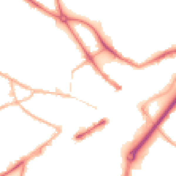 Night-time road noise heatmap for DY1 1EW