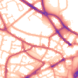 Daytime road noise heatmap for DY1 1JD