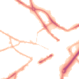 Night-time road noise heatmap for DY1 1JE