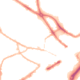 Night-time road noise heatmap for DY1 1JG