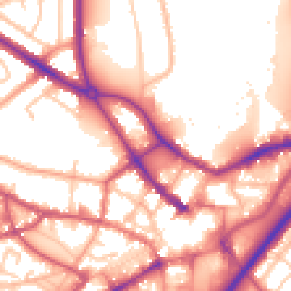 Daytime road noise heatmap for DY1 1JX