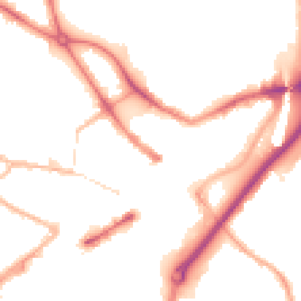 Night-time road noise heatmap for DY1 1LP