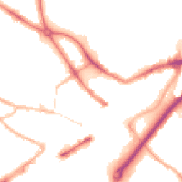 Night-time road noise heatmap for DY1 1LY