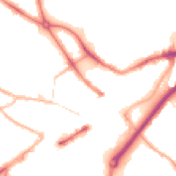 Night-time road noise heatmap for DY1 1NE