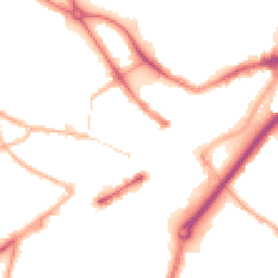 Night-time road noise heatmap for DY1 1NT