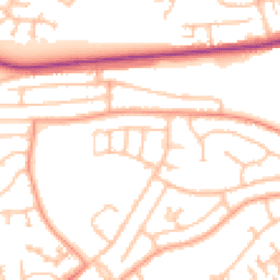 Daytime road noise heatmap for DY1 2PF