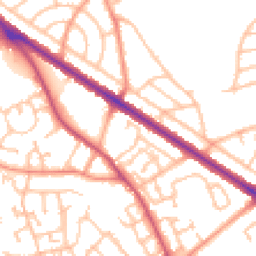 Daytime road noise heatmap for DY1 3BP
