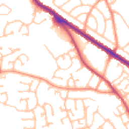 Daytime road noise heatmap for DY1 3DA