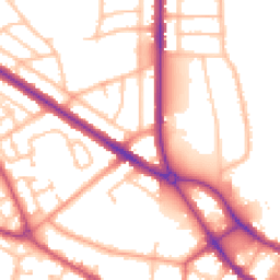 Daytime road noise heatmap for DY1 3EN