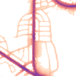 Daytime road noise heatmap for DY1 4BE