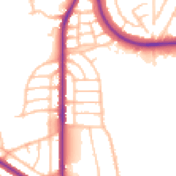 Daytime road noise heatmap for DY1 4BL
