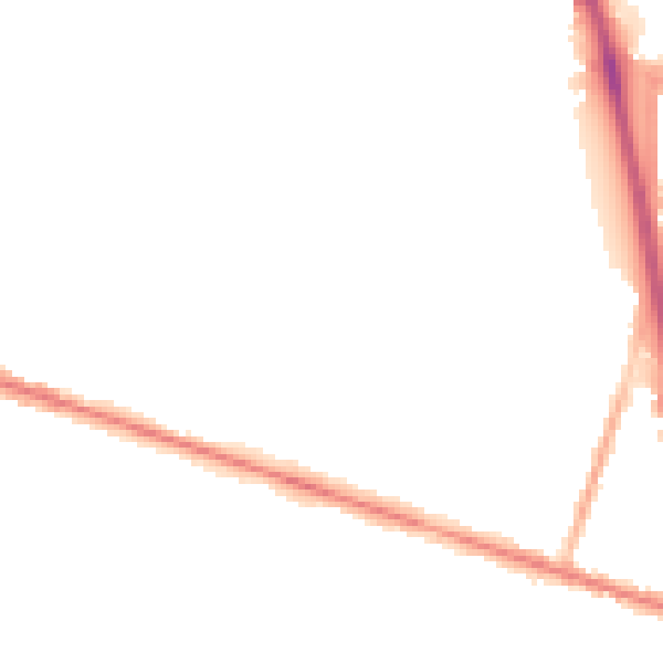 Night-time road noise heatmap for DY1 4JN