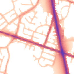 Daytime road noise heatmap for DY1 4JX