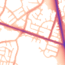 Daytime road noise heatmap for DY1 4LA