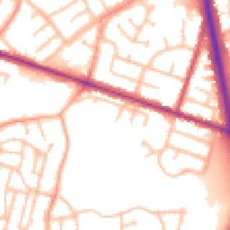 Daytime road noise heatmap for DY1 4LY