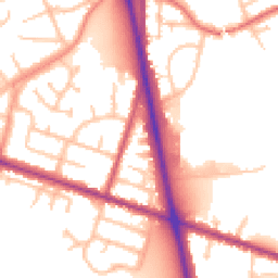Daytime road noise heatmap for DY1 4PE