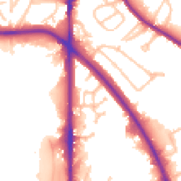 Daytime road noise heatmap for DY1 4SX