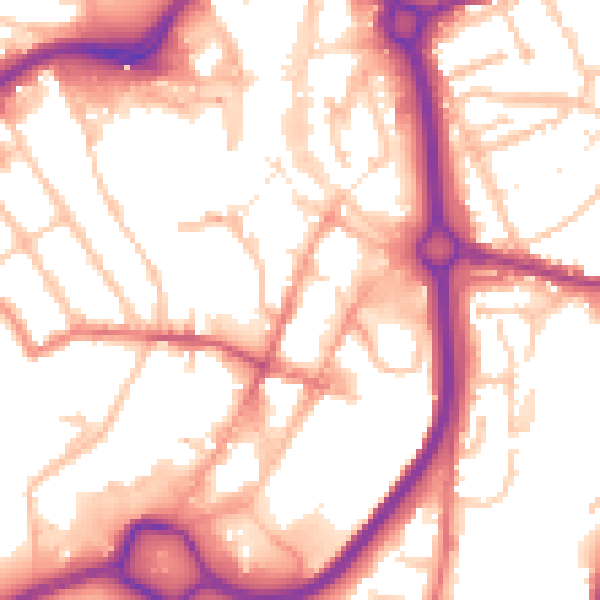 Daytime road noise heatmap for DY10 1AF