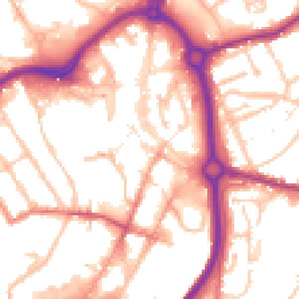 Daytime road noise heatmap for DY10 1BJ