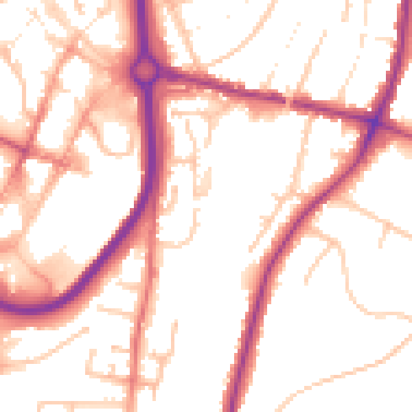 Daytime road noise heatmap for DY10 1BP