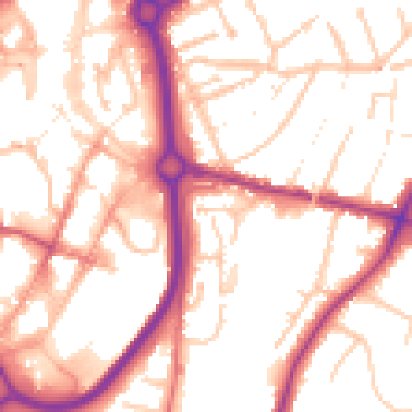 Daytime road noise heatmap for DY10 1DF