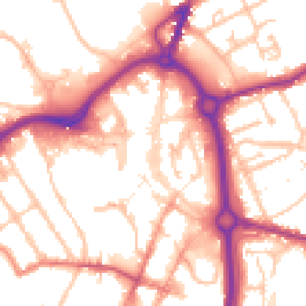 Daytime road noise heatmap for DY10 1EH