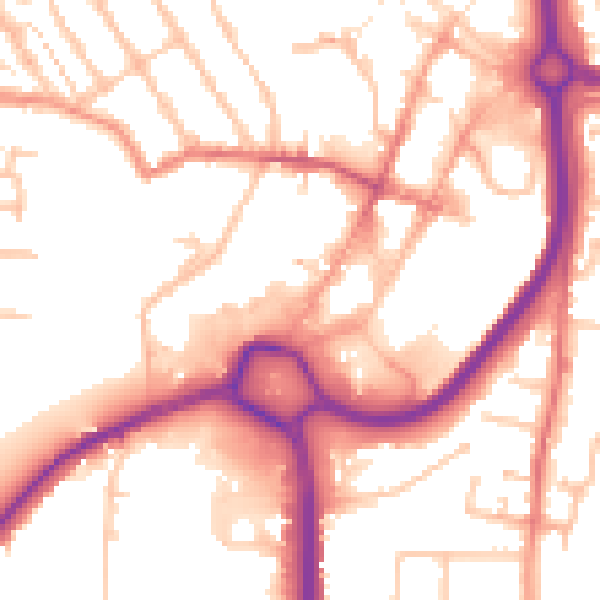 Daytime road noise heatmap for DY10 1HG