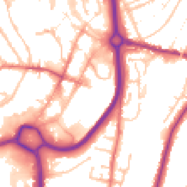 Daytime road noise heatmap for DY10 1HH