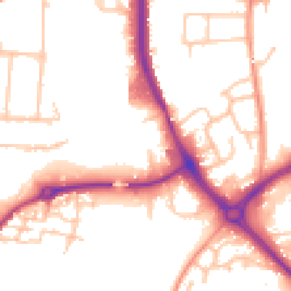 Daytime road noise heatmap for DY10 1HY