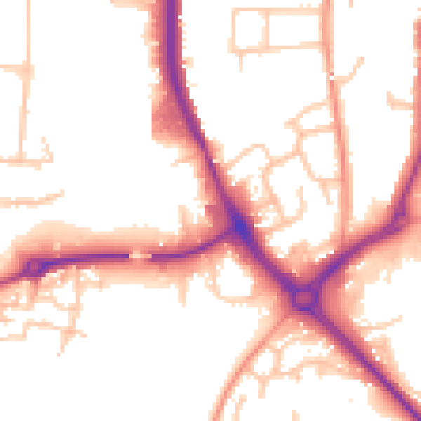 Daytime road noise heatmap for DY10 1JR