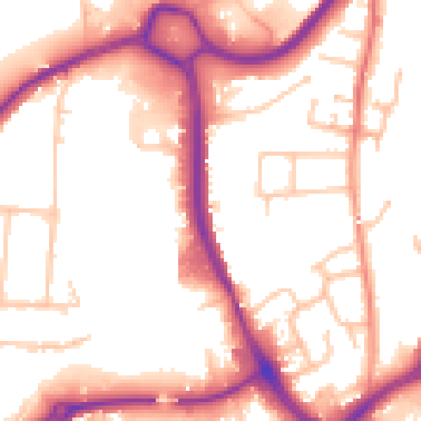 Daytime road noise heatmap for DY10 1LB