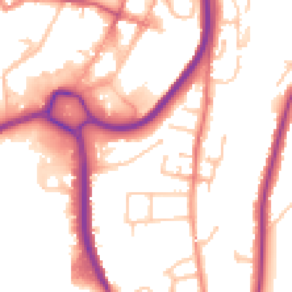 Daytime road noise heatmap for DY10 1LF