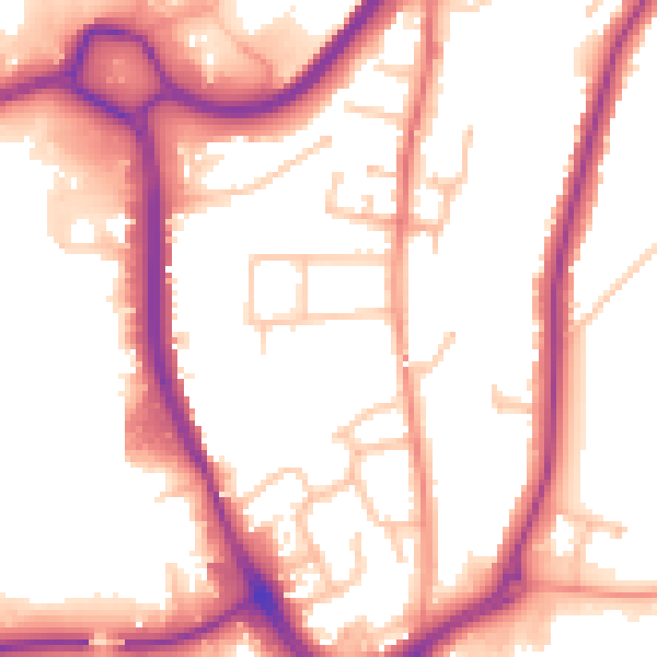 Daytime road noise heatmap for DY10 1LG