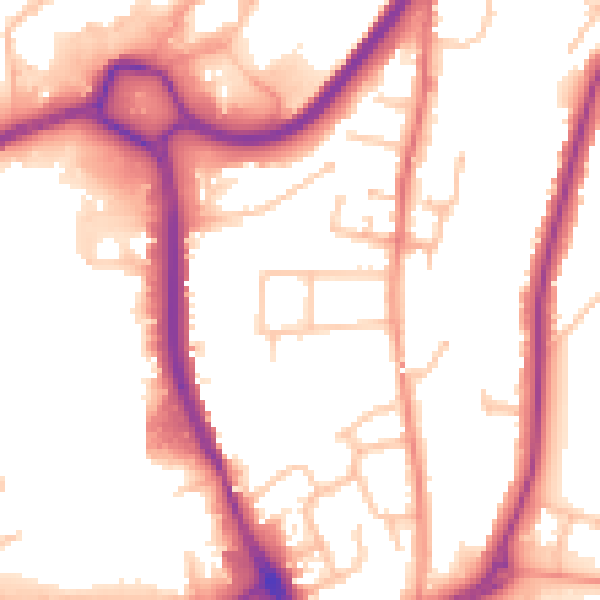 Daytime road noise heatmap for DY10 1LH