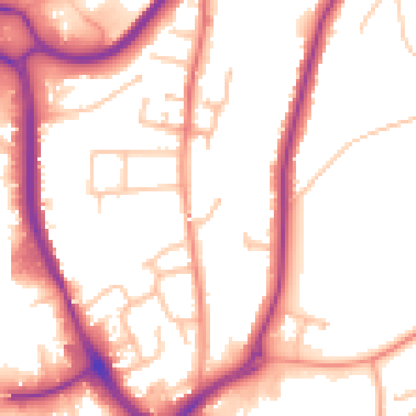 Daytime road noise heatmap for DY10 1LR