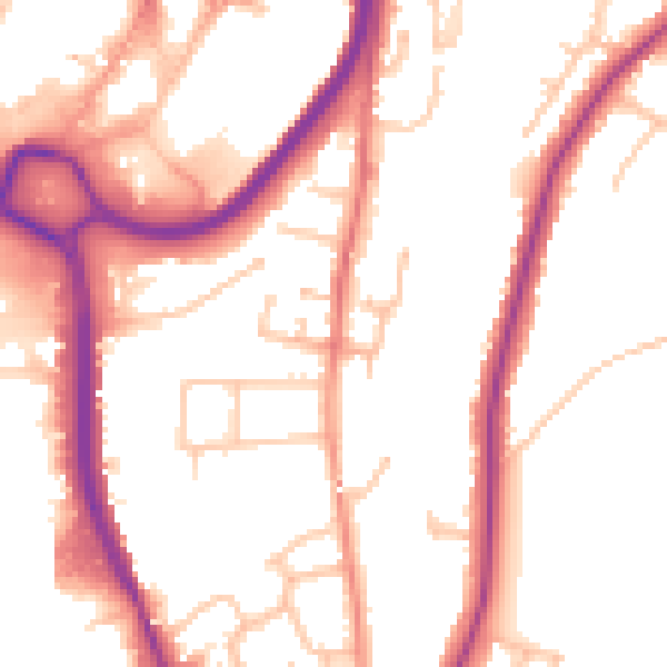 Daytime road noise heatmap for DY10 1LT