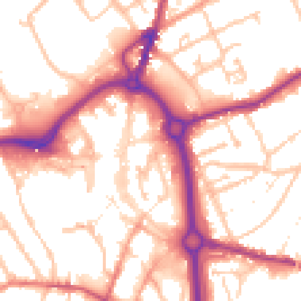 Daytime road noise heatmap for DY10 1PF