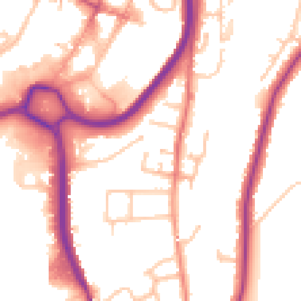 Daytime road noise heatmap for DY10 1PL
