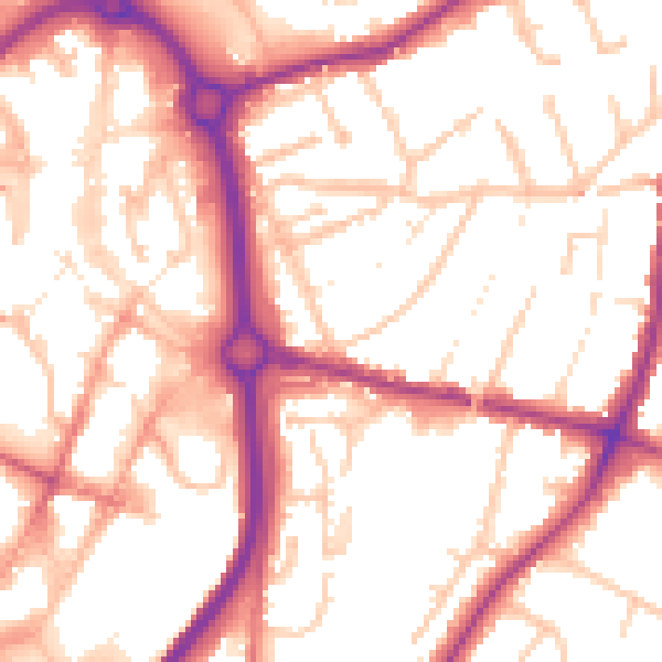 Daytime road noise heatmap for DY10 1QY