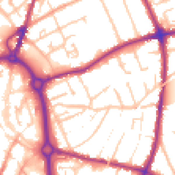Daytime road noise heatmap for DY10 1RP