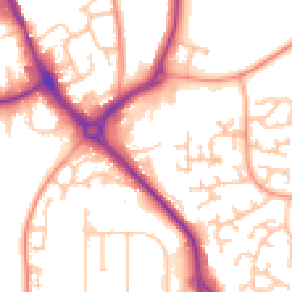 Daytime road noise heatmap for DY10 1XP