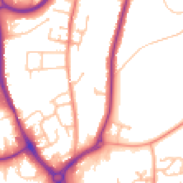 Daytime road noise heatmap for DY10 1XT