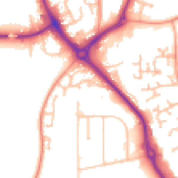 Daytime road noise heatmap for DY10 1YG